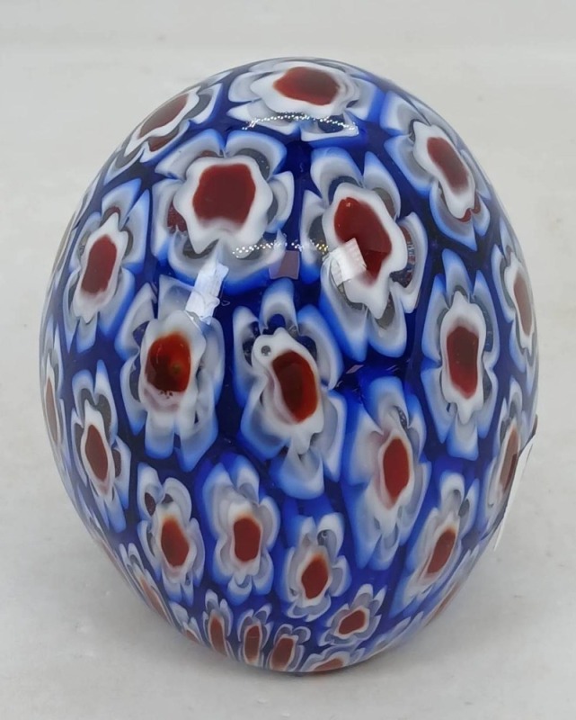 Multicolored Millefiori Glass Paperweight