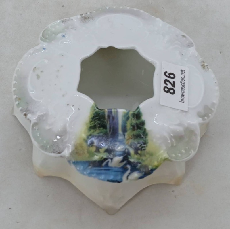 RS Prussia Hair Receiver with Swan Scene