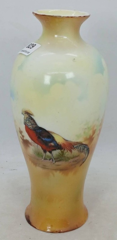 Handpainted Porcelain Vase with Pheasant