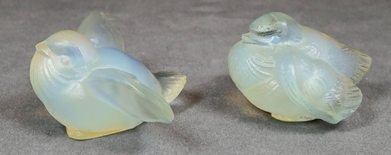 (2) Sabino France Glass Bird Figurines