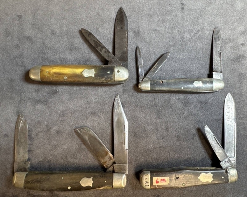 (4) vintage pocket knife lot