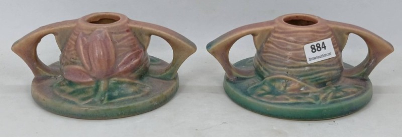 Roseville Water Lily 1154-2" Candleholders