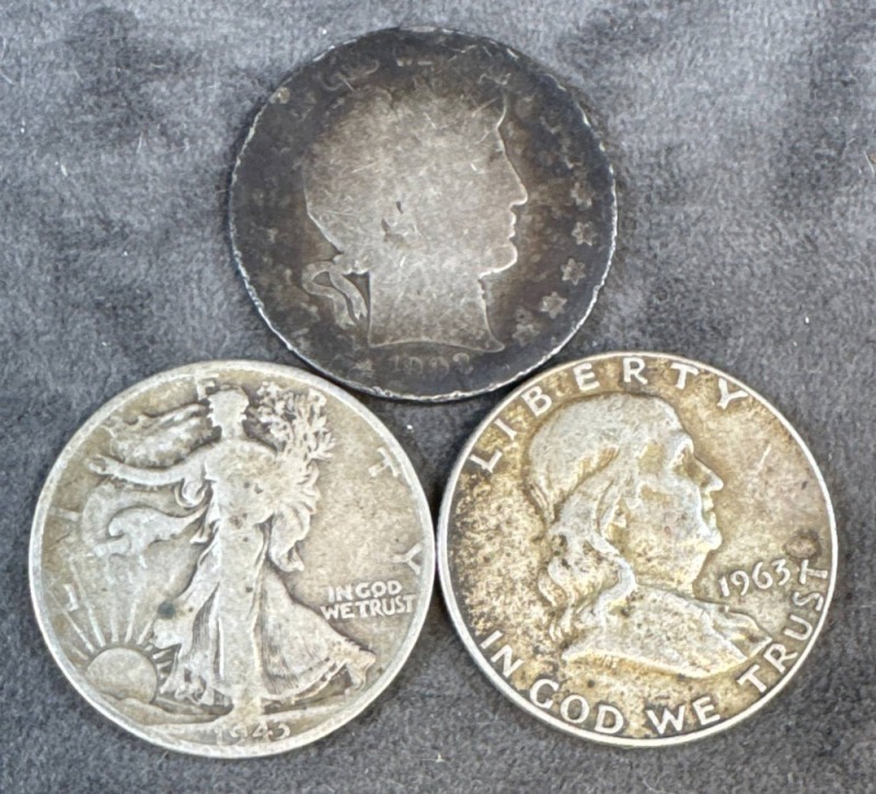 Three U.S. Silver Half Dollars Collection