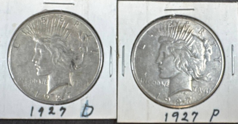1927 Peace Silver Dollars, Denver and Philadelphia