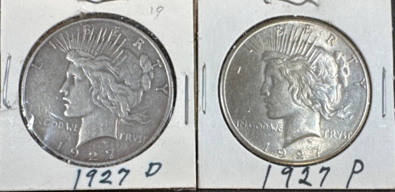 1927 Peace Silver Dollars, Denver and Philadelphia