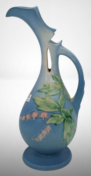 Roseville Bleeding Heart 972-10" Blue Ewer
