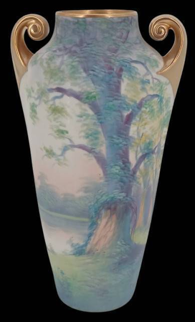 Pickard Vellum Scenic Vase with Handles