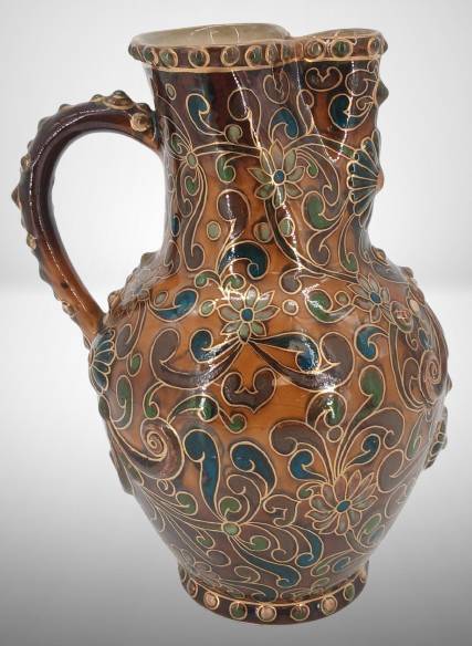 Hungarian Porcelain Pitcher, Possibly Zsolnay