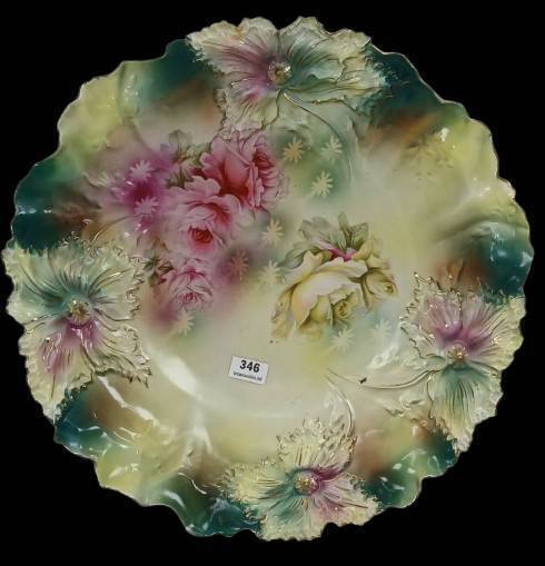 RS Prussia Carnation Mold Floral Plate