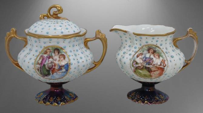 Prov Saxe Germany Creamer and Sugar Set