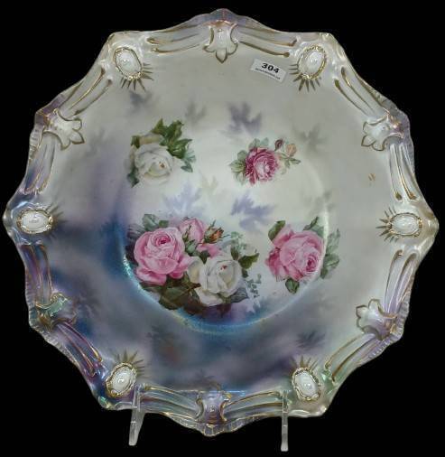 RS Prussia Ribbon and Jewel Mold Bowl
