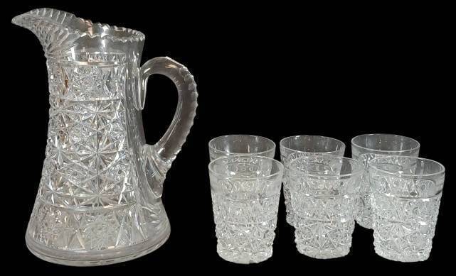 Cut Glass 7 pc. Water Set