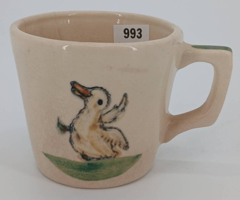 Mrkd. Wellerware 3" Cup With Duck Motif