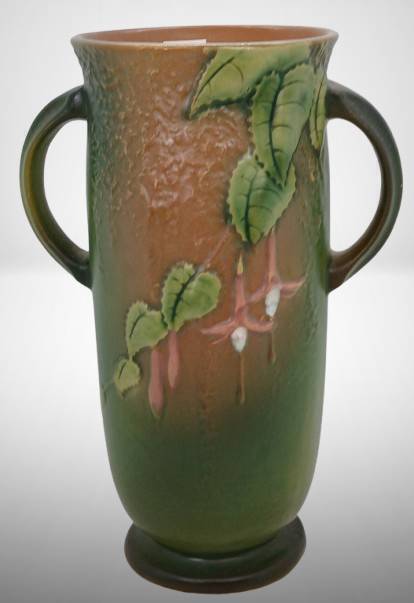 Roseville Fuchsia 900-9" Green Vase