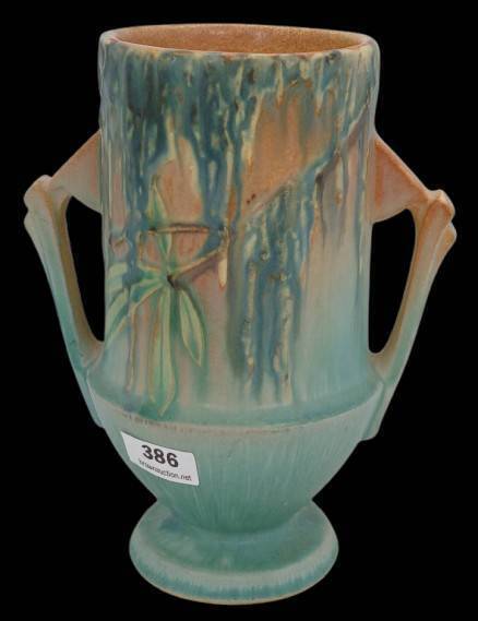 Roseville Moss 774-6" Vase, Pink/Green