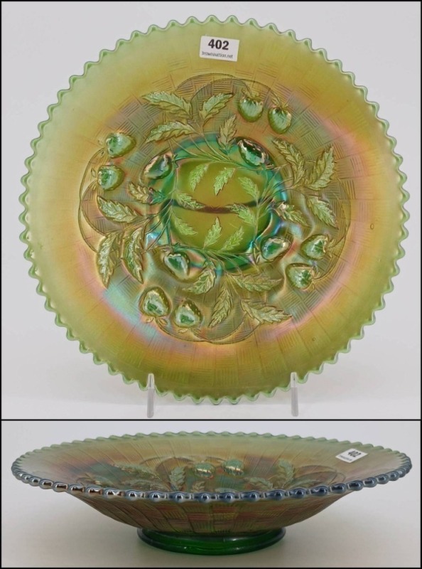 Northwood Carnival Glass Strawberry Bowl