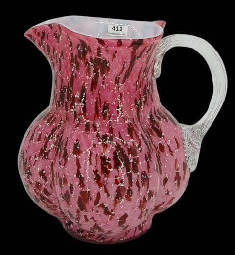 Victorian Spatterware Pink Pitcher