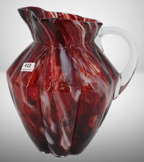 Hand-Blown Art Glass Pitcher