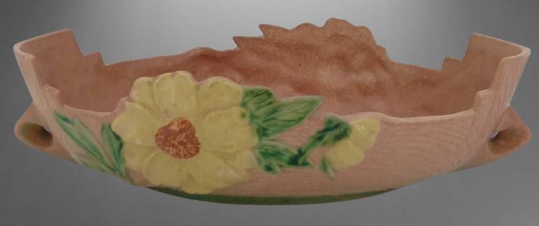 Roseville Peony 432-12" Console Bowl, Pink