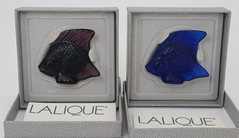 (2) Lalique Crystal Fish Figurines