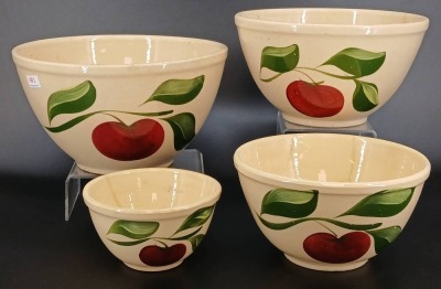 (4) Watt Pottery Mixing Bowls