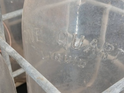 Metal Carrier with (6) Glass Milk Bottles - 5