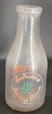 Metal Carrier with (6) Glass Milk Bottles - 6