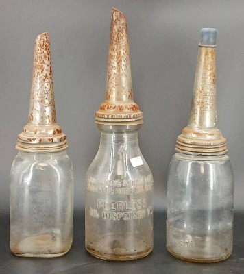 (3) Glass Oil Dispensers