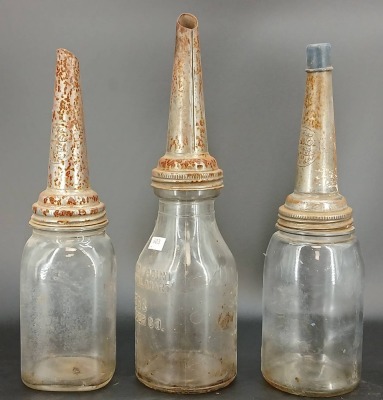 (3) Glass Oil Dispensers - 2