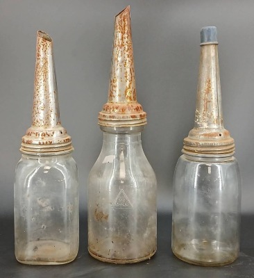 (3) Glass Oil Dispensers - 3