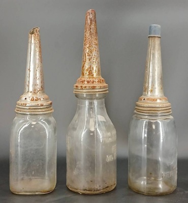 (3) Glass Oil Dispensers - 4