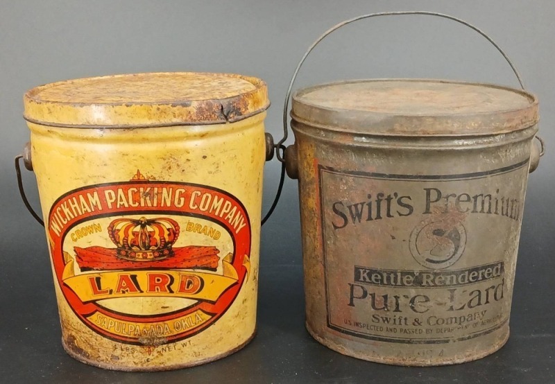 (2) Lard Tins with Branding