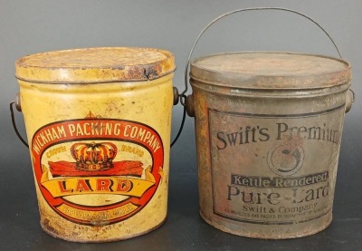 (2) Lard Tins with Branding
