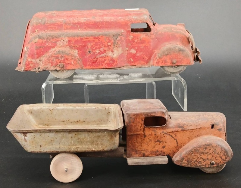 (2) Vintage Pressed Steel Toy Trucks