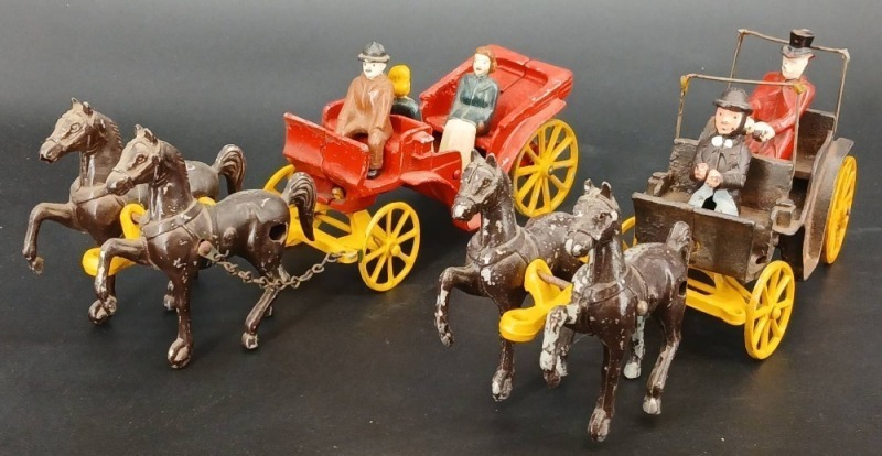 (2) Cast Iron Horse-Drawn Carriages