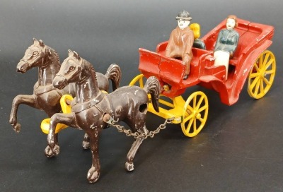 (2) Cast Iron Horse-Drawn Carriages - 2