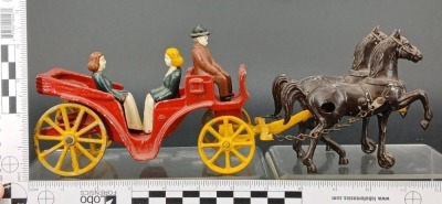 (2) Cast Iron Horse-Drawn Carriages - 7