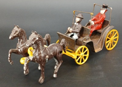 (2) Cast Iron Horse-Drawn Carriages - 8