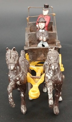 (2) Cast Iron Horse-Drawn Carriages - 10