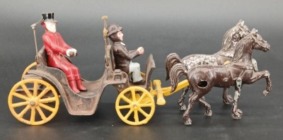(2) Cast Iron Horse-Drawn Carriages - 11