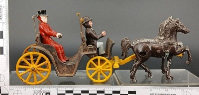 (2) Cast Iron Horse-Drawn Carriages - 13