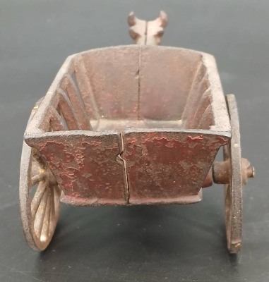 Cast Iron Bull with Cart Figurine - 5