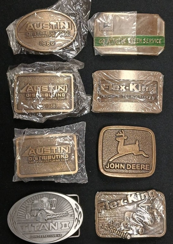 Assortment of (8) Advertising Belt Buckles