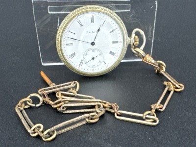 Elgin Pocket Watch With Chain-Like Fob