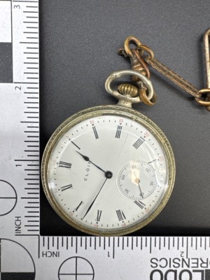 Elgin Pocket Watch With Chain-Like Fob - 5