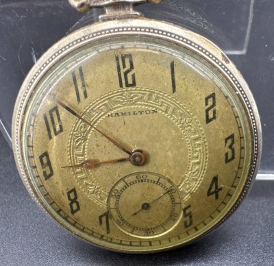Hamilton Pocket Watch with 14k Gold-Filled Case - 2