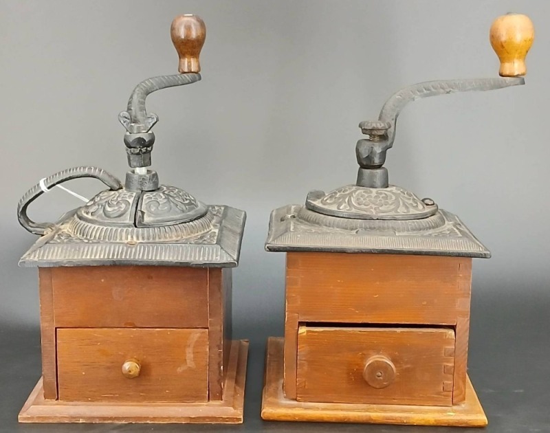 Cast Iron and Wood Coffee Grinders