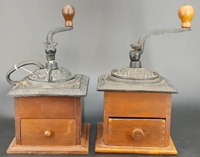 Cast Iron and Wood Coffee Grinders