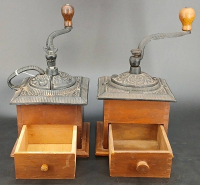 Cast Iron and Wood Coffee Grinders - 2