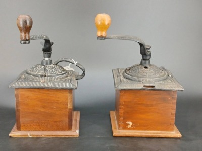 Cast Iron and Wood Coffee Grinders - 4